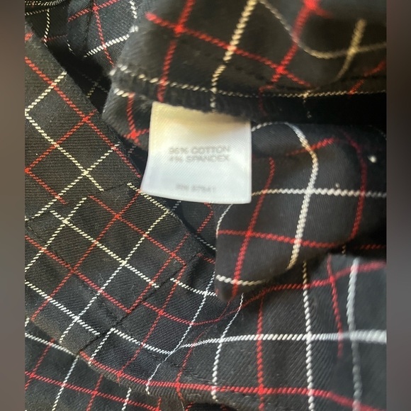 J Jill Womens Navy Blue Ted Plaid Ankle Pants Stretchy size 6 - Picture 9 of 13